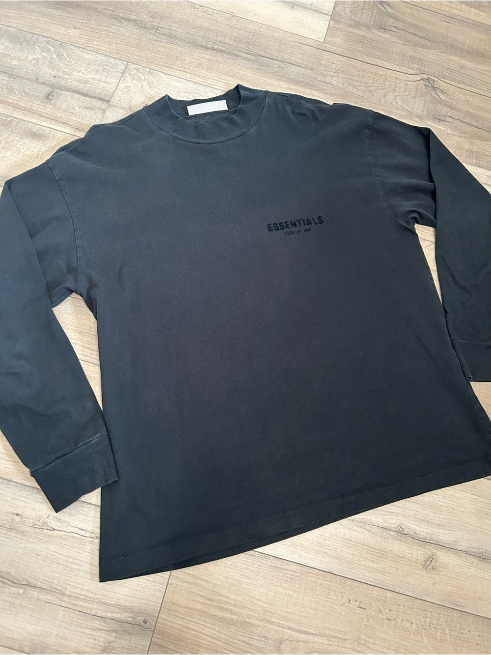 Essentials Men's Black Long Sleeve Logo Crew Sweatshirt
